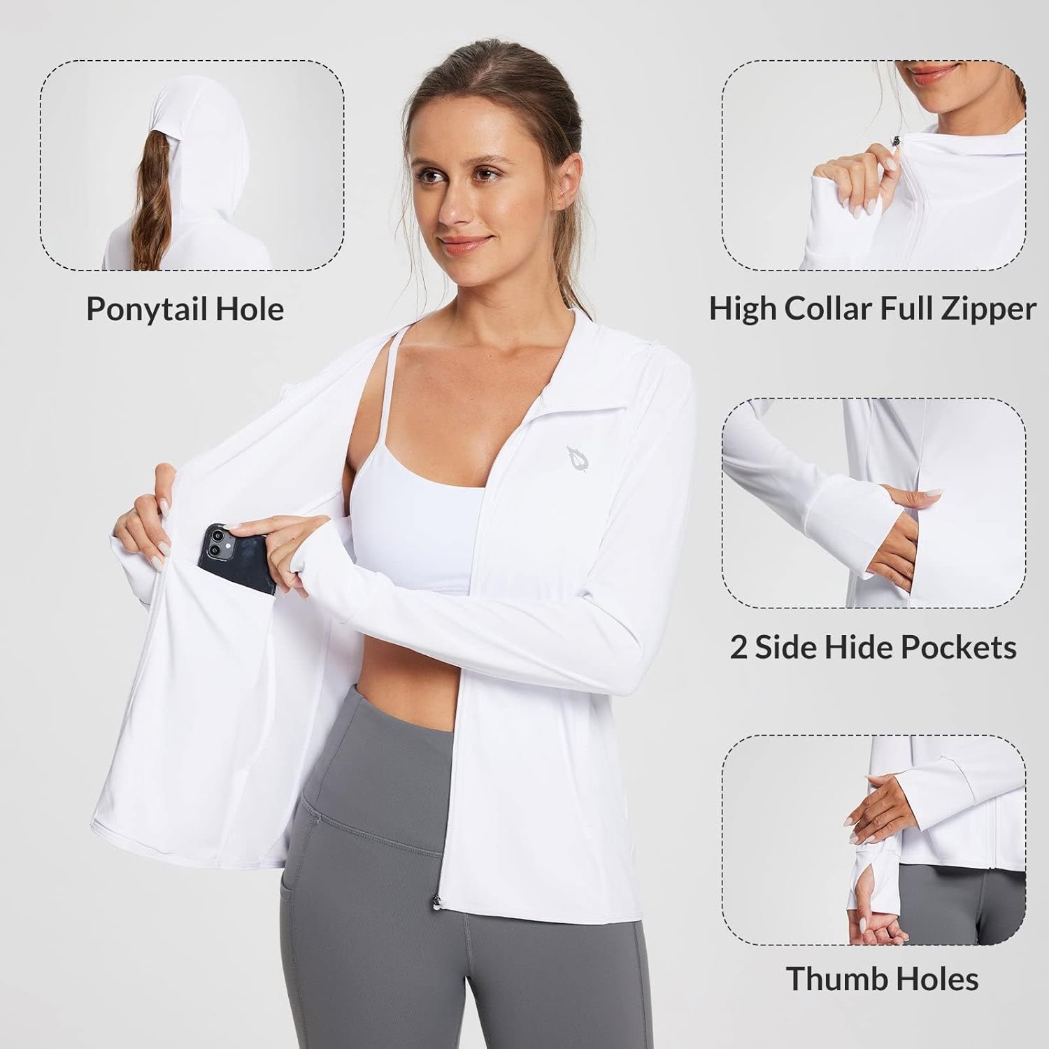 Thumbnail 4 de baleaf Women’s Sun Protection Jacket Hoodie (Lightweight Long Sleeve UPF 50+ Sun Cover Up)