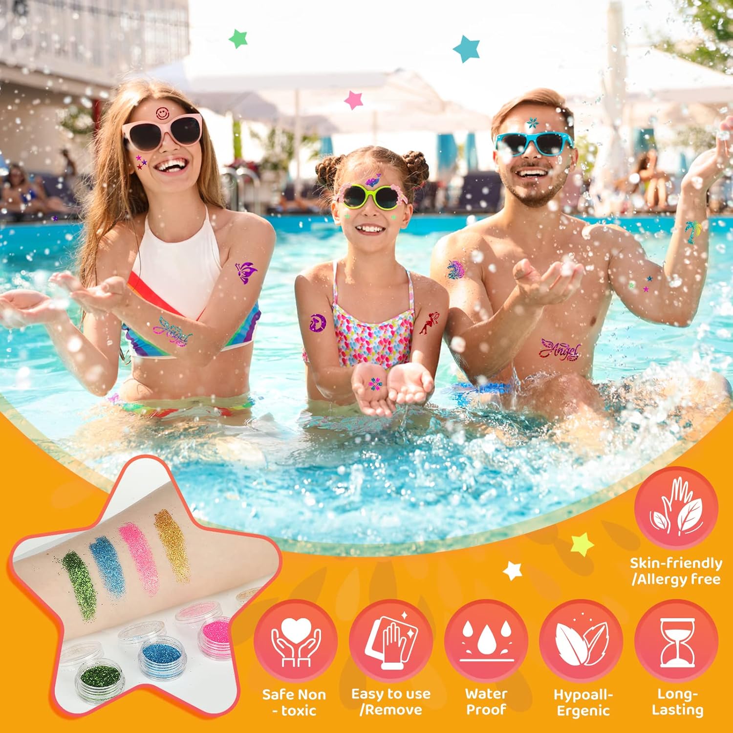 Thumbnail 2 de Bledras Temporary Glitter Tattoo 30 Colori Kit