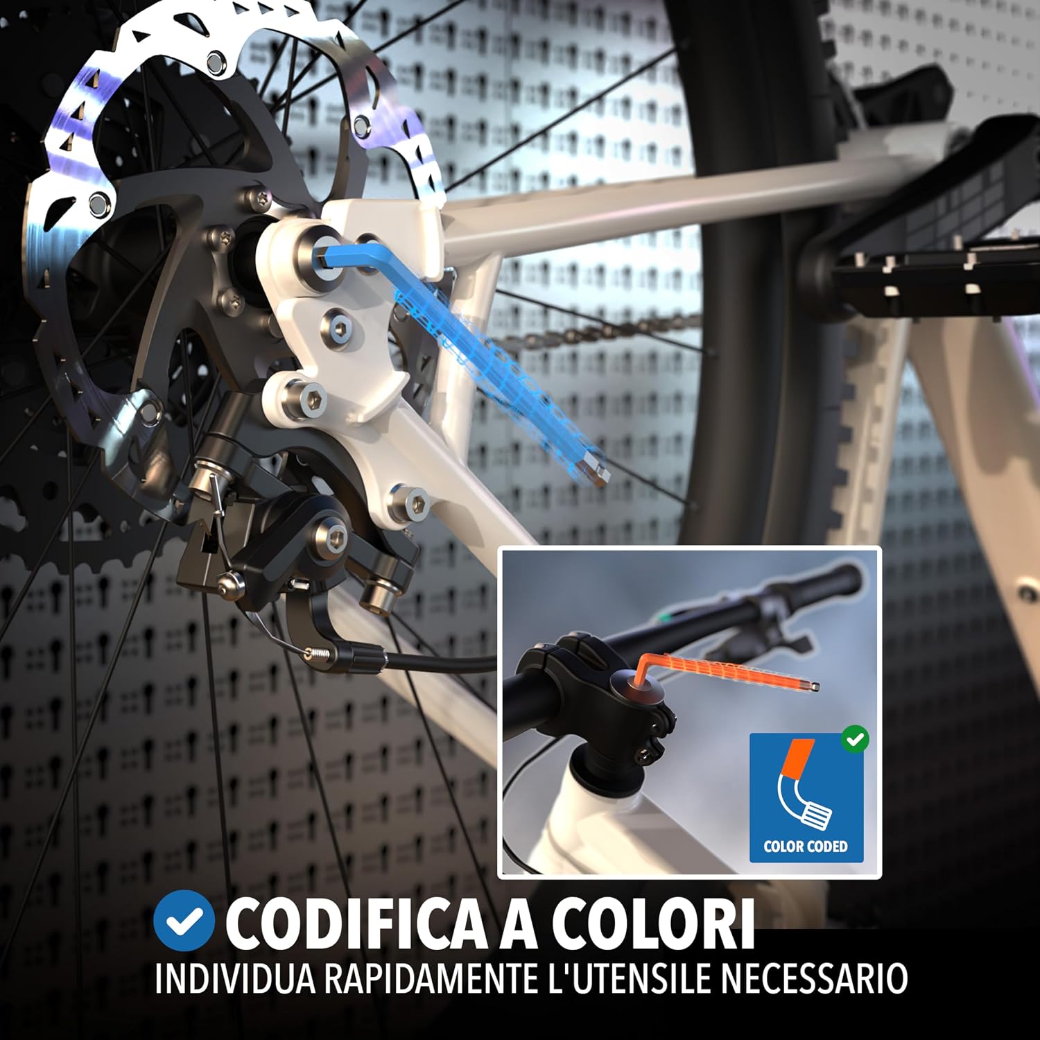 Detalle de STONE REEF set di chiavi a brugola esagonali da 13 pezzi con testa sferica, 1,27–10 mm