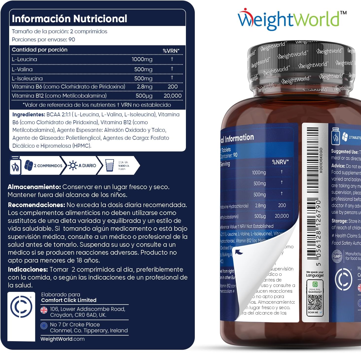 Thumbnail 2 de BCAA 2:1:1 2000mg - Aminoácidos Esenciales Veganos 💪