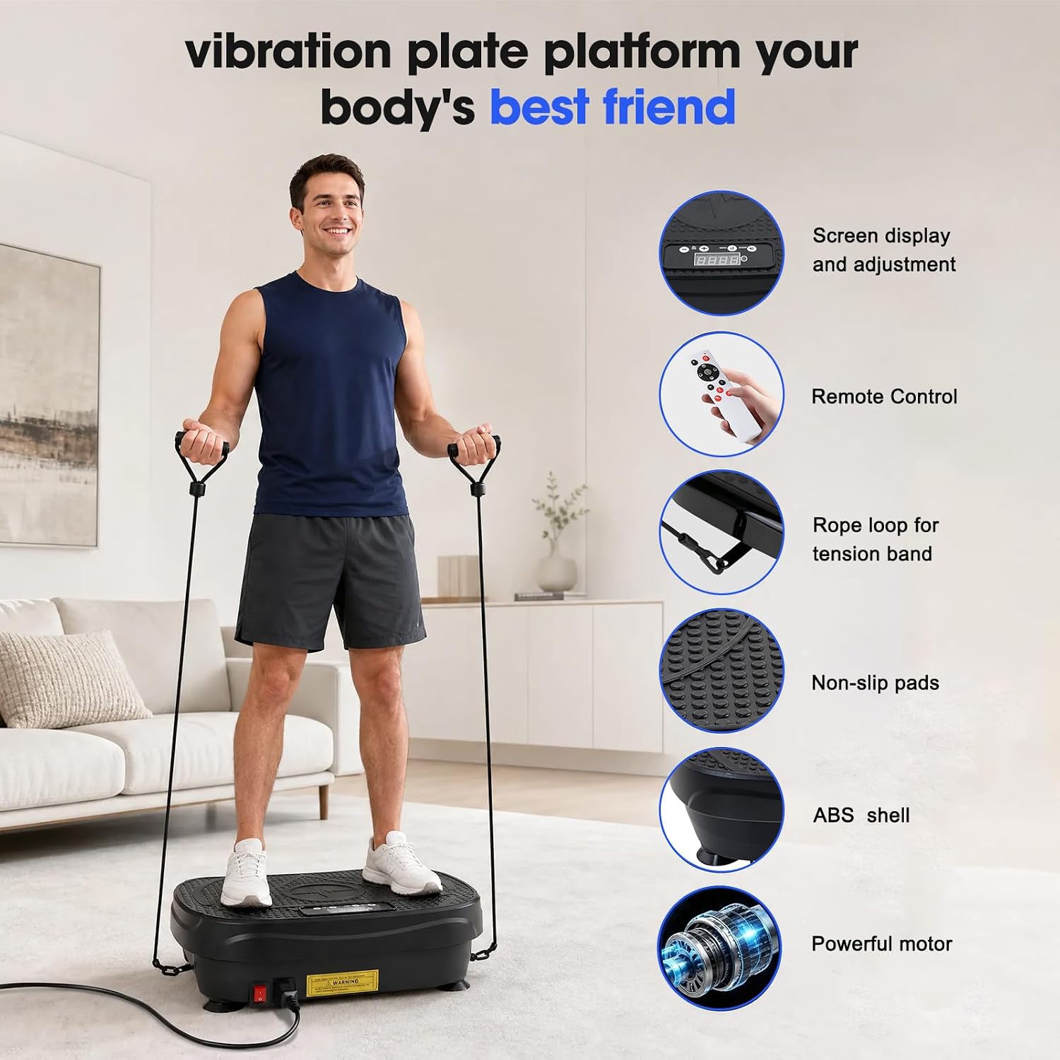 Thumbnail 5 de Homesy Vibration Plate 300 lb platform