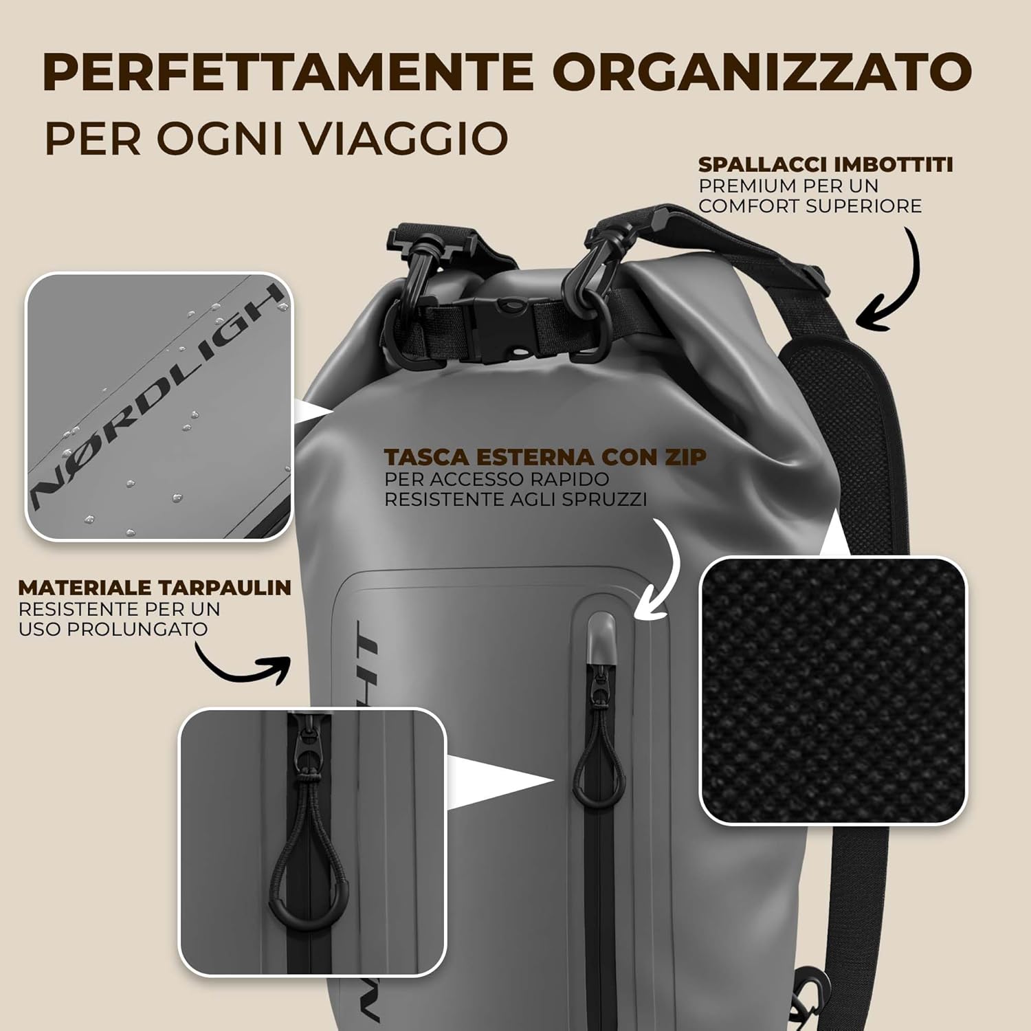 Thumbnail 6 de Nordlight Dry Bag Sacca impermeabile da 30 litri con custodia per cellulare e chiusura arrotolabile