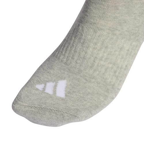 Detalle 2 de adidas Unisex Adulto 3Stripes Cushioned Crew Socks 3 Paia – Grigio medio/bianco/nero, taglia 42-45