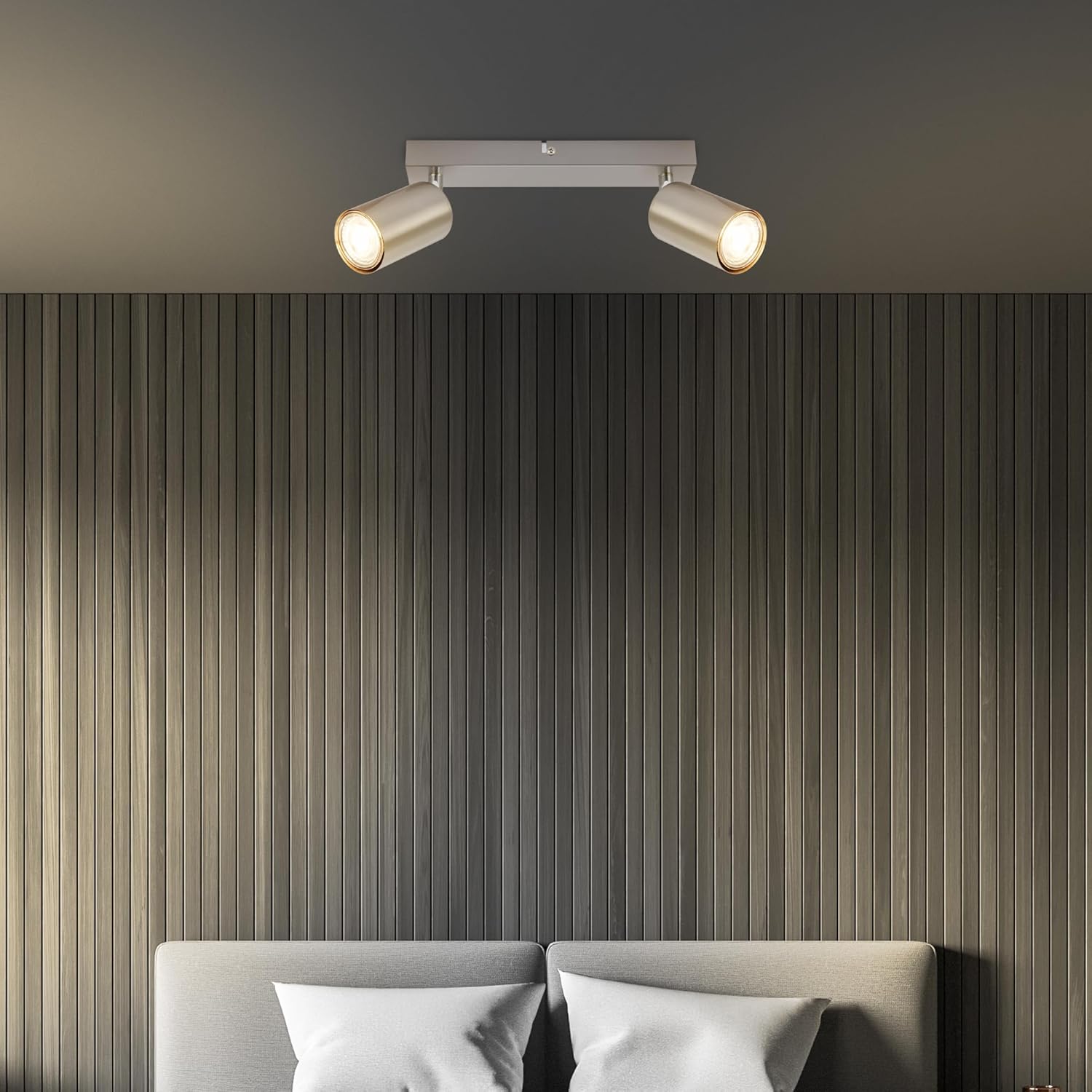 Detalle de BRILONER Plafonnier Pivotant GU10 Max 9W – Nickel Mat