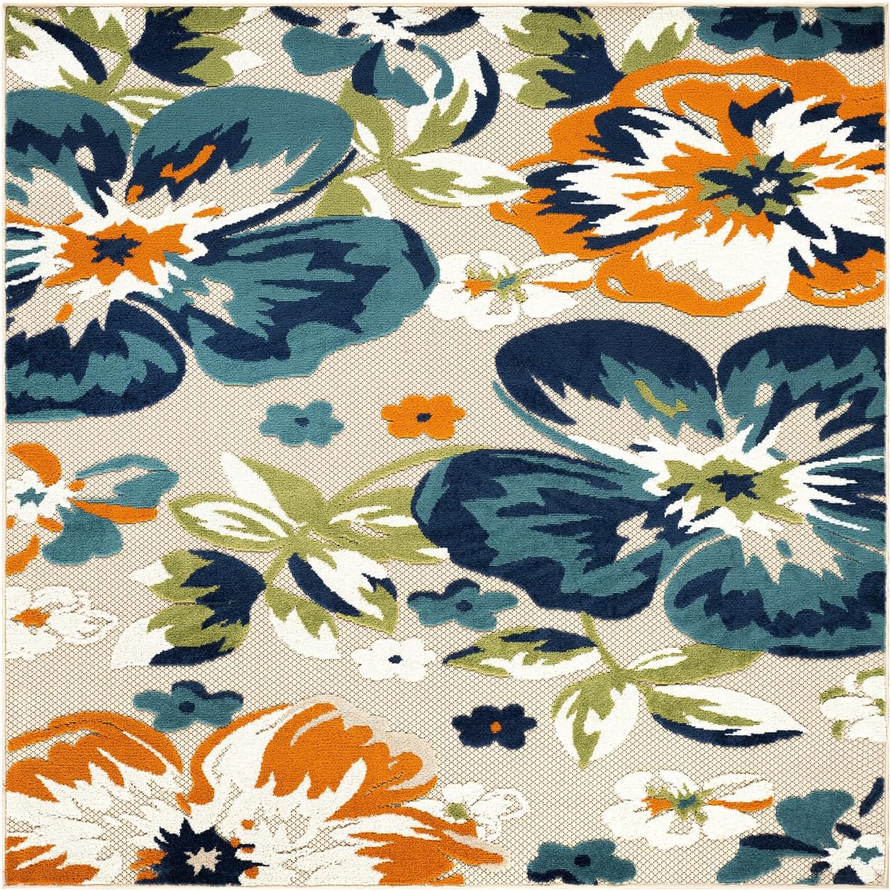 Detalle de Rugshop Floral Patio Rug, 6'6" x 6'6
