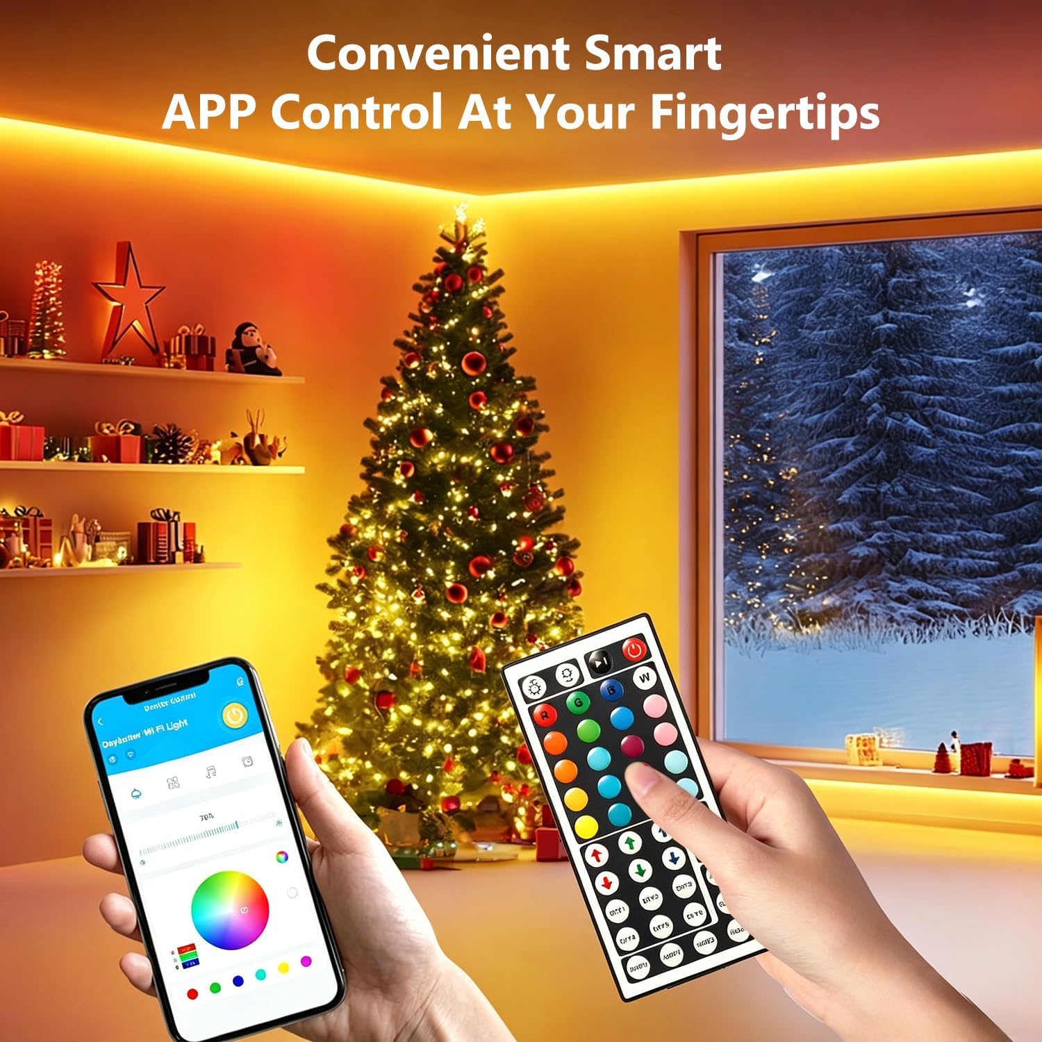 Thumbnail 2 de DAYBETTER LED Strip Lights 110ft1Roll RGB Music Sync Smart App Control