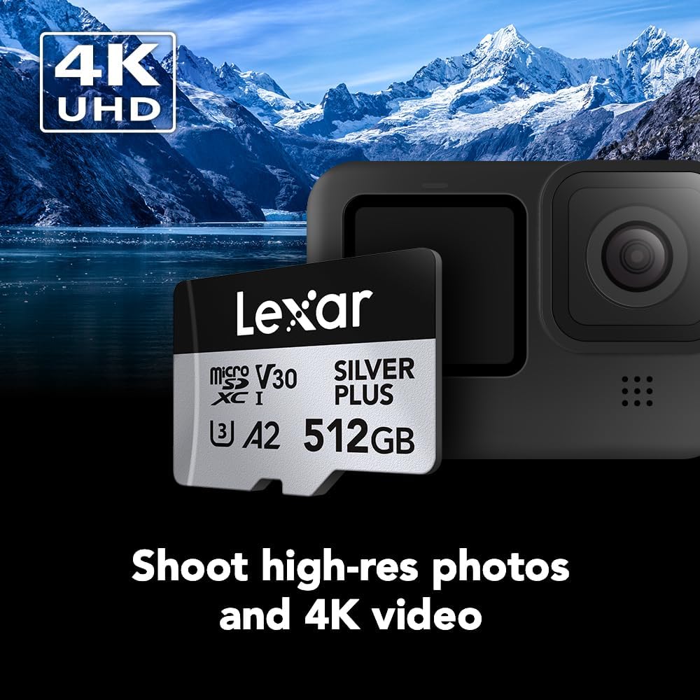 Thumbnail 2 de Lexar 512GB Professional Silver Plus microSDXC (UHS-I) — U3/V30 4K 60fps, up to 205/150 MB/s