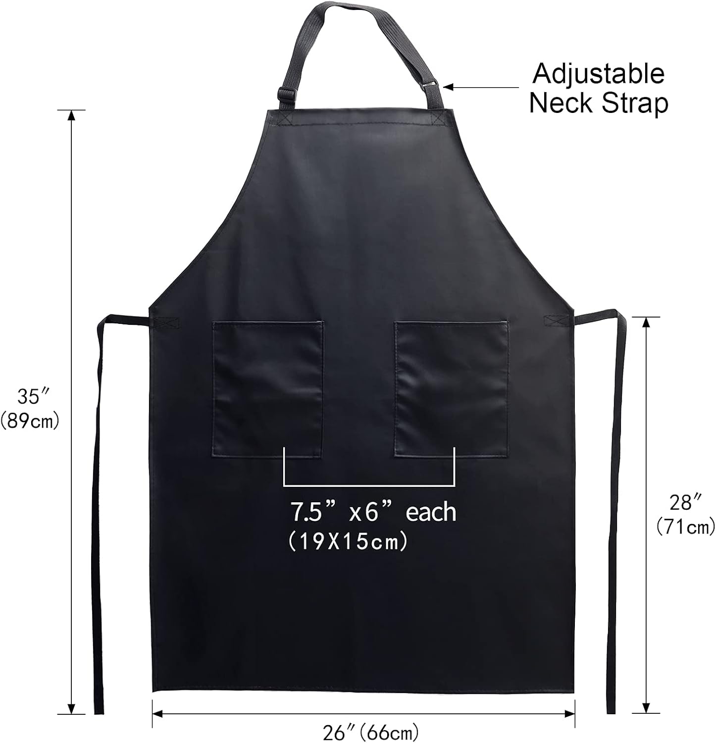 Thumbnail 2 de Fimghsoo Wasserdichte Schürze mit verstellbarem Nackengurt – wasser- und ölbeständig, 89 × 66 cm, für Küche, Garten, Grillen