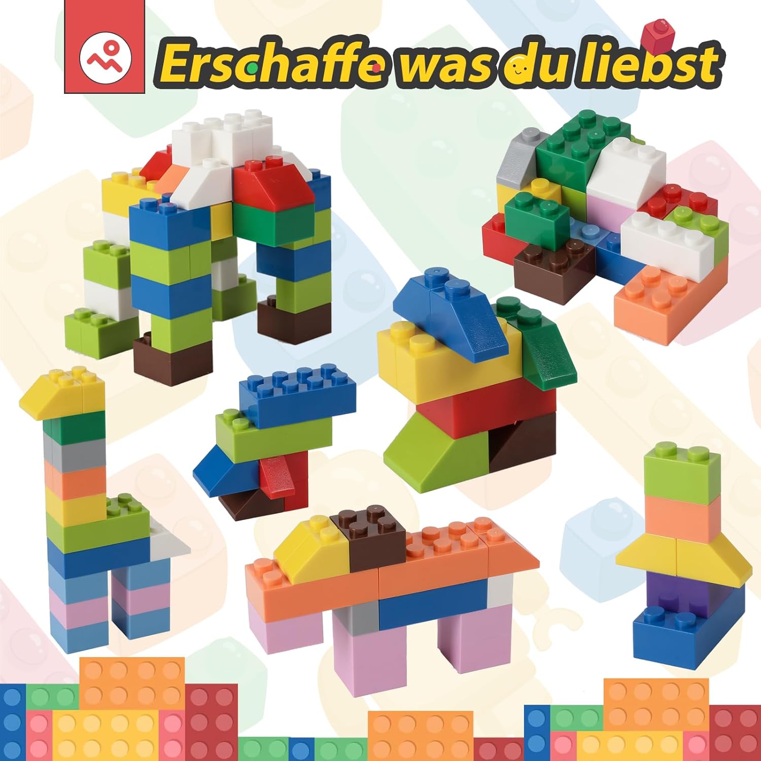Thumbnail 6 de HUIZDQ 1000‑Stücke Classic Bausteine Set – kompatibel mit allen großen Marken, ab 6 Jahren