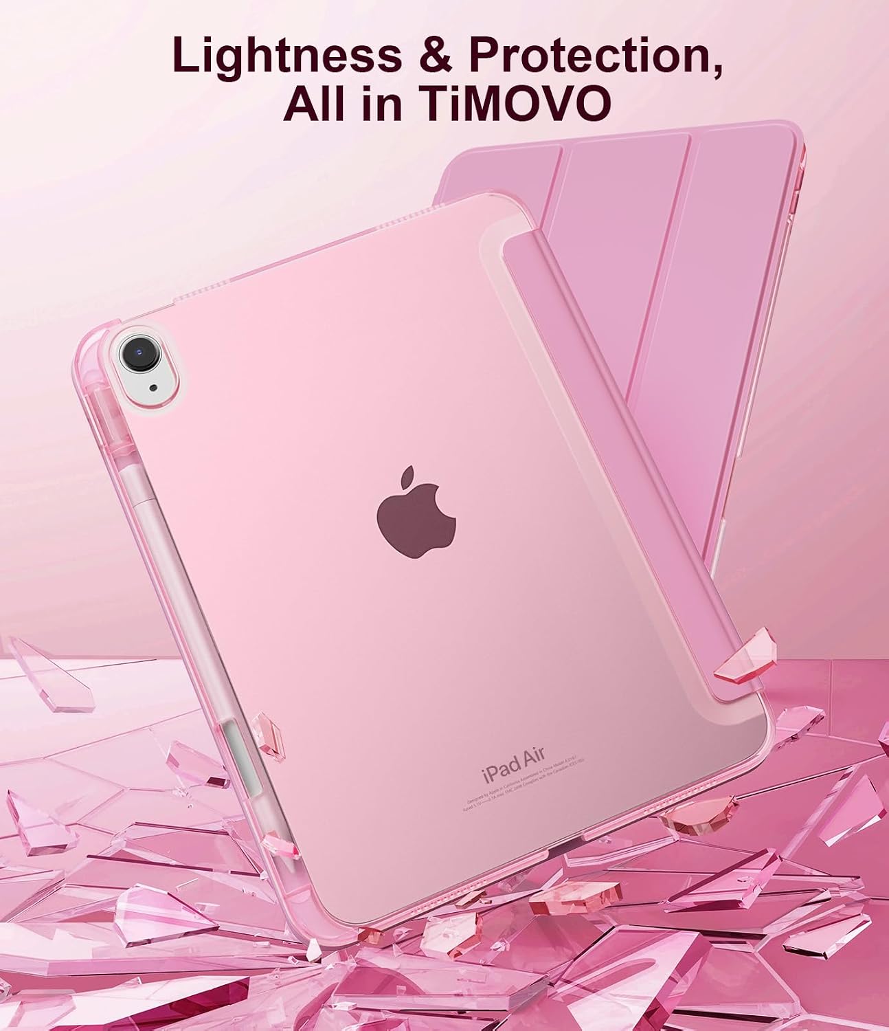 Detalle de TiMOVO Case for iPad Air 11 Inch (M4/M3/M2), Air 5th/4th Gen – Flowers Pink