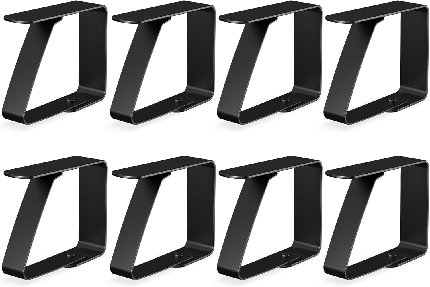 virea lot de 8 pinces à nappe en acier inoxydable noir, pour tables jusqu’à 3 cm d’épaisseur