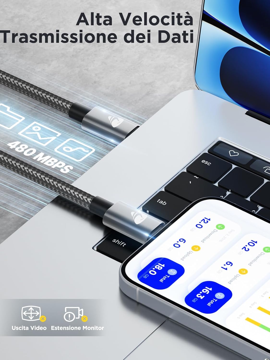 Thumbnail 2 de Cavo USB C to USB C 100W 2m