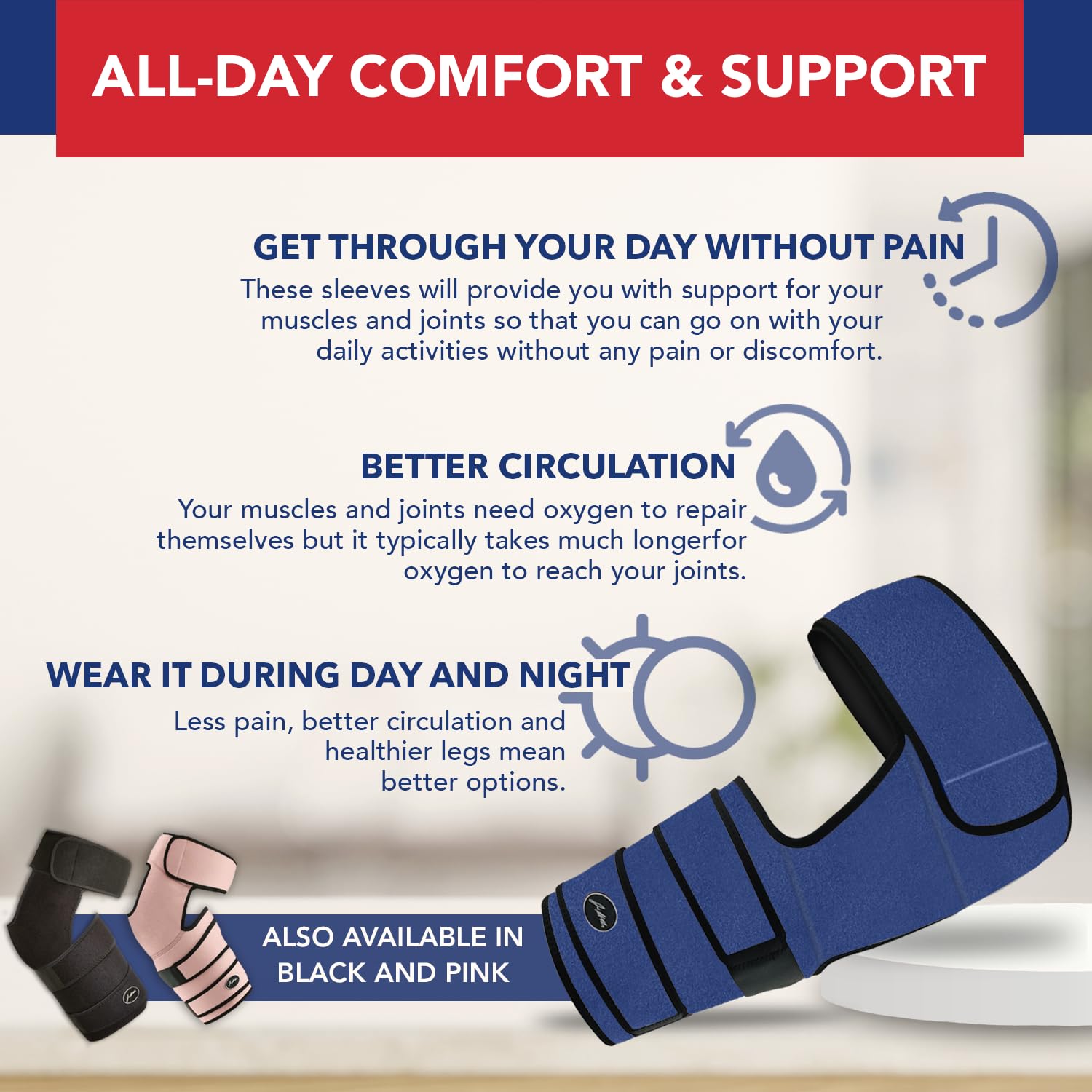 Thumbnail 6 de Doctor Developed Stabilizing Hip Brace for Women & Men – Right Leg, Sm Navy