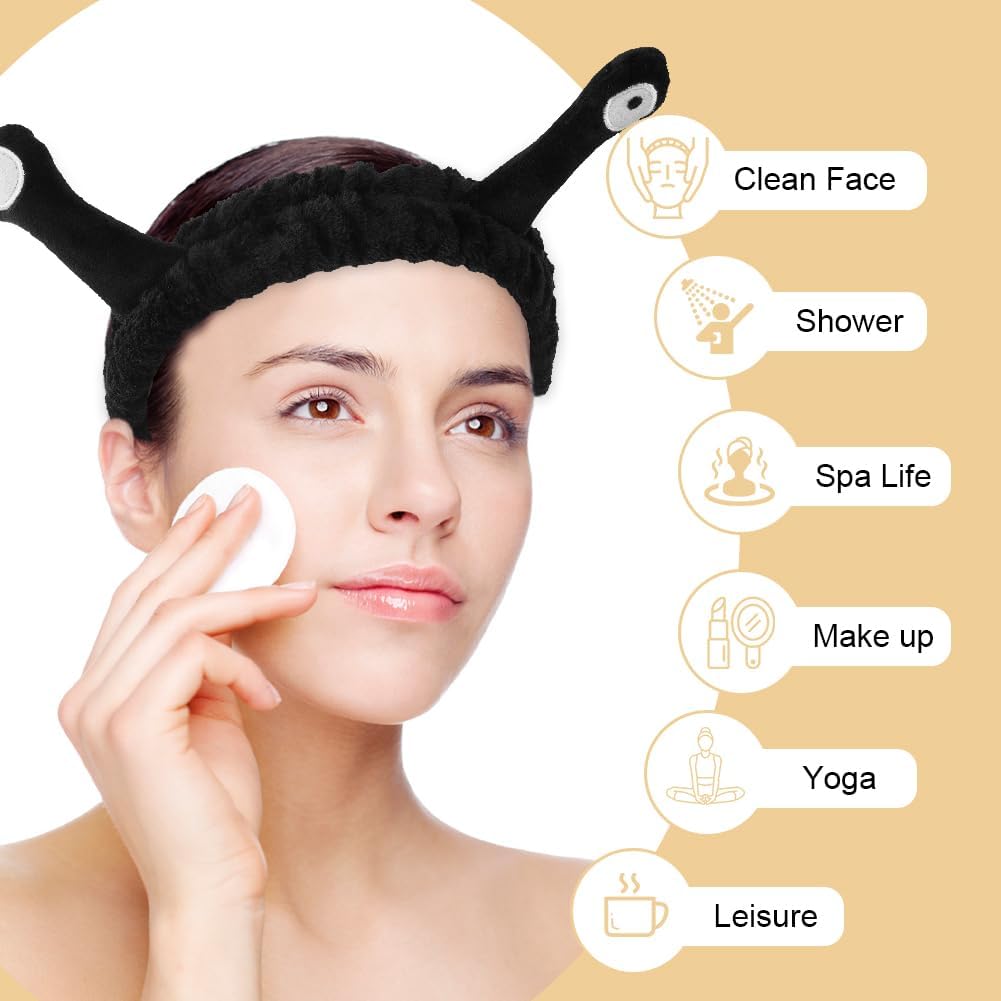 Thumbnail 3 de LOPHE lot de 3 bandeaux de lavage visage en polaire corail doux (forme escargot)