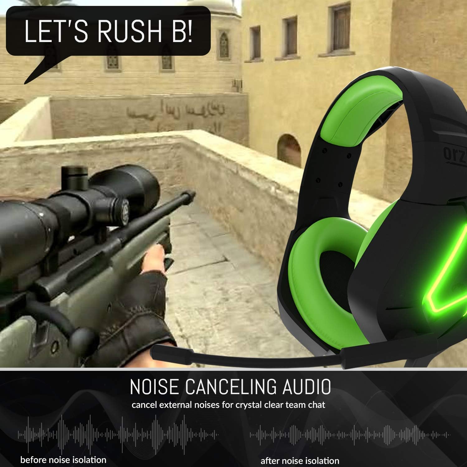 Thumbnail 4 de Orzly Hornet RXH-20 Gaming Auriculares con RGB y Micrófono