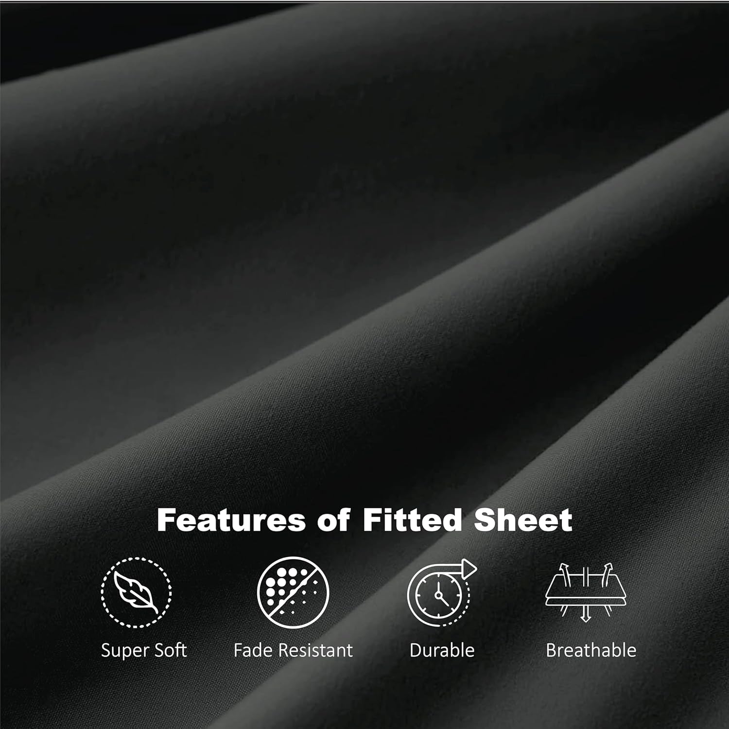 Thumbnail 6 de Funky Gadgets King Size Fitted Sheet with Extra Deep Pocket (40cm) in Charcoal/Dark Grey – 152 x 200cm