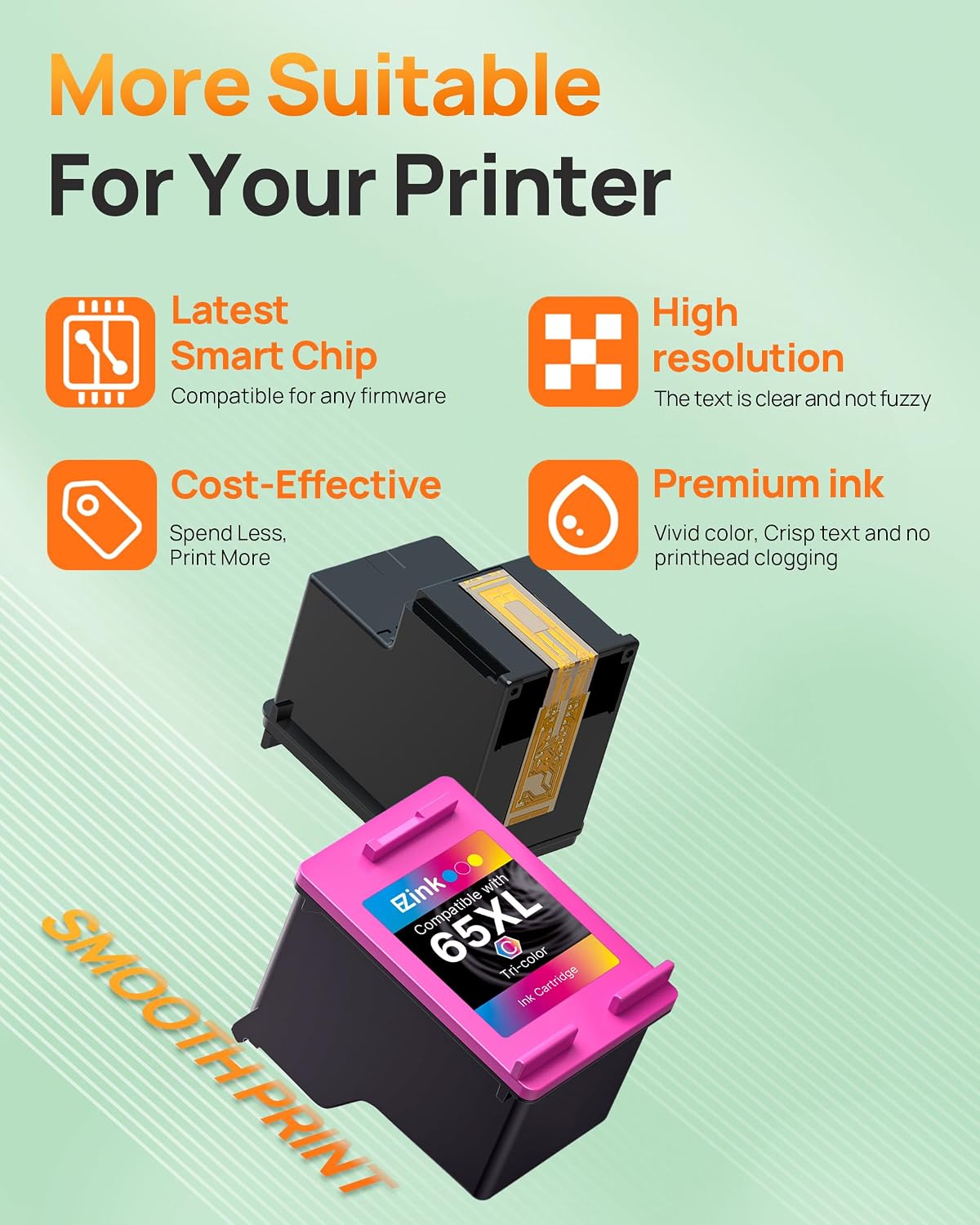 Detalle 2 de E-Z Ink 65XL 65 XL Remanufactured Ink Cartridges, Black and Tri-Colour 2-Pack