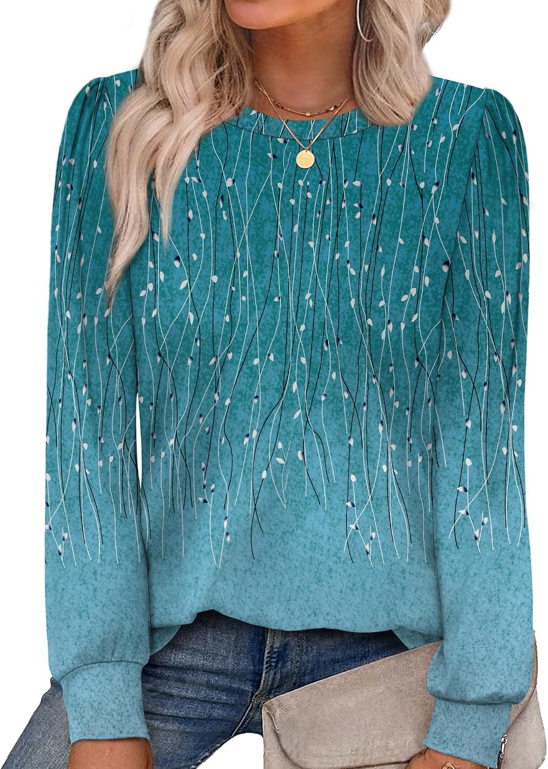 Thumbnail 6 de Alaroo 2026 Women's Long-Sleeve Printed Tunic Top, Crewneck, Polyester Blend