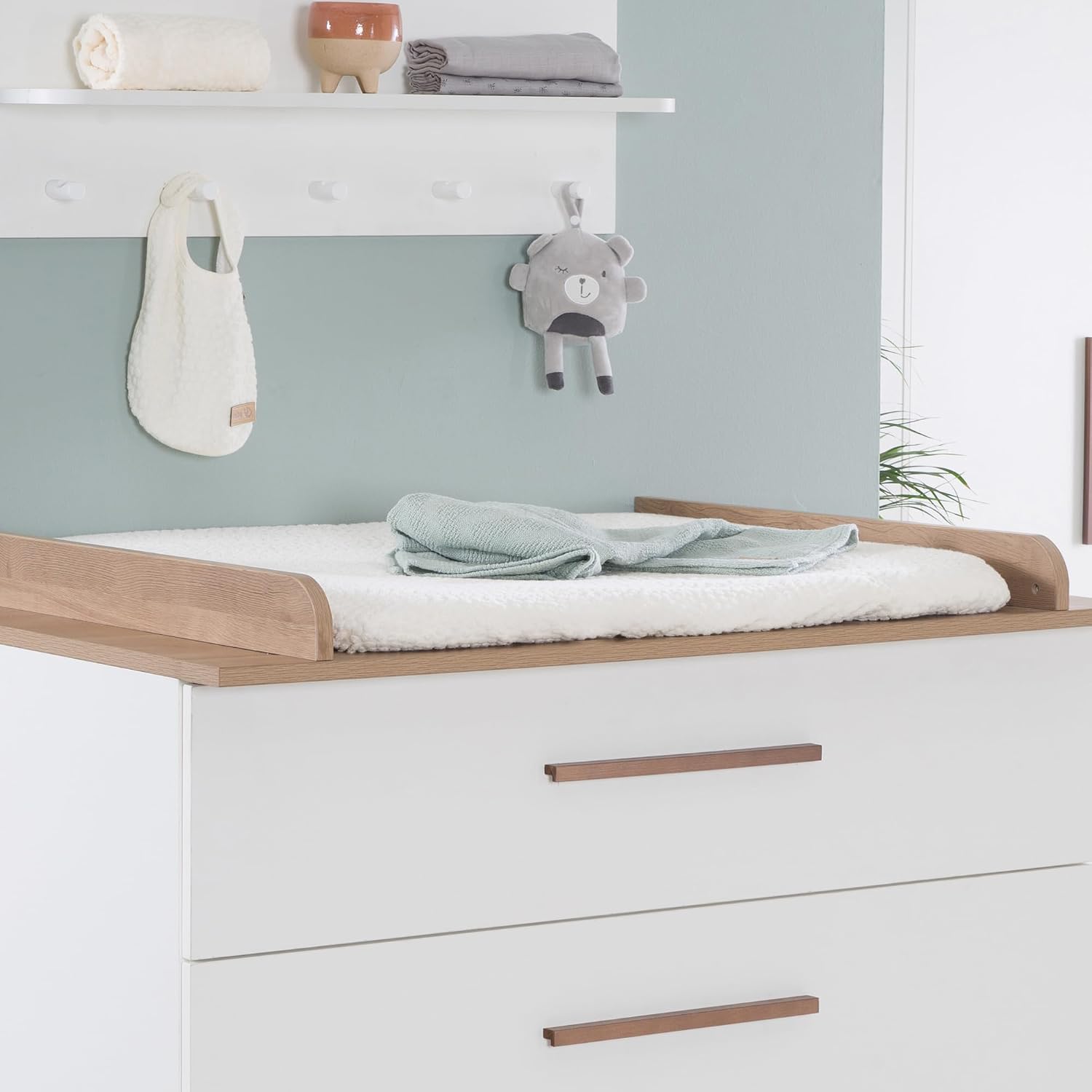 Detalle 2 de roba 308016G281 aankleedkussenhoes Seashells Oyster, 80% biologisch katoen