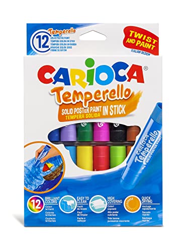 Carioca TEMPERELLO 42738 – Témperas sólidas en barra, 12 colores (color/modelo surtido)