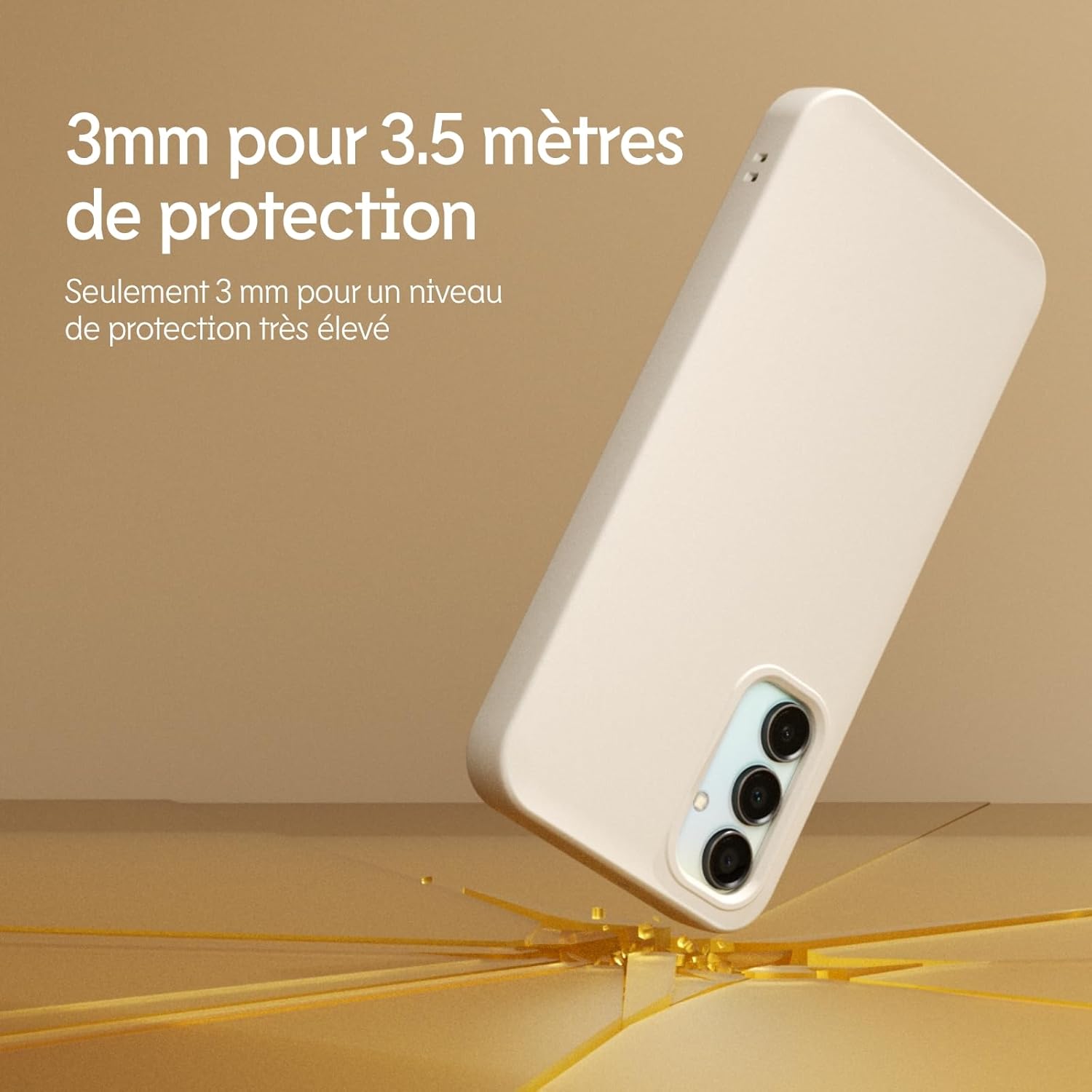 Thumbnail 1 de RhinoShield SolidSuit pour Galaxy A15 (5G) – coque mate beige à absorption des chocs
