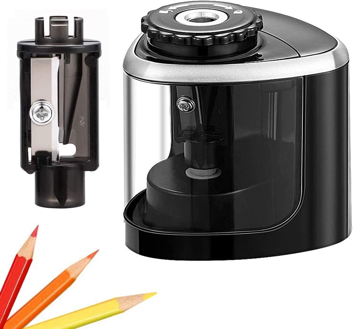 Detalle de Aogwat Sharpeners-1 Electric Pencil Sharpener with Manual Mode, Black