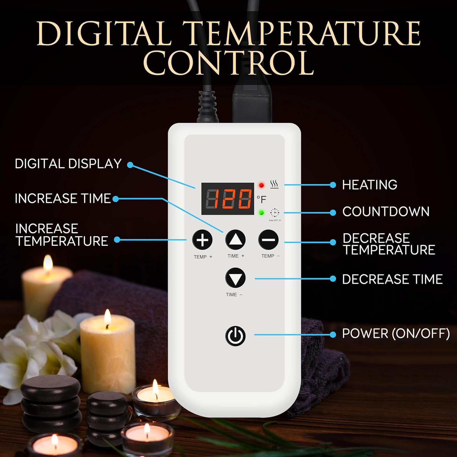 Detalle 2 de SereneLife Hot Stone Massage Kit