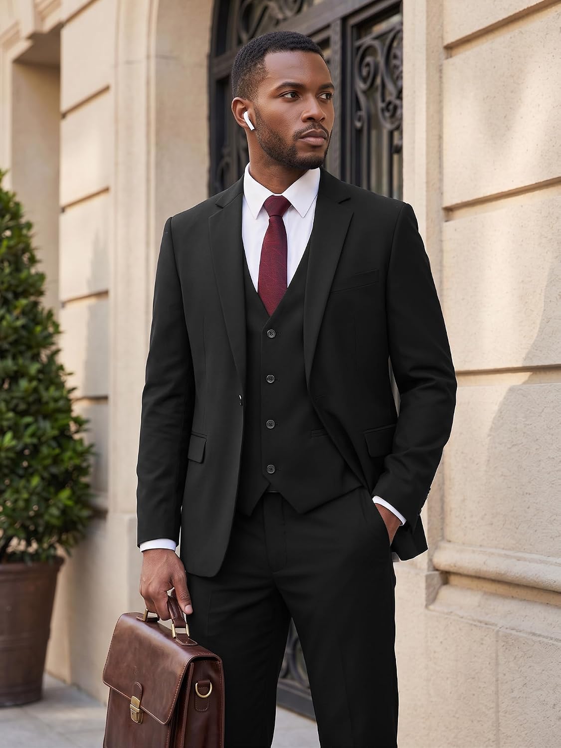 Thumbnail 4 de MAGE MALE Men's 3-Piece Suit Polyester Blend