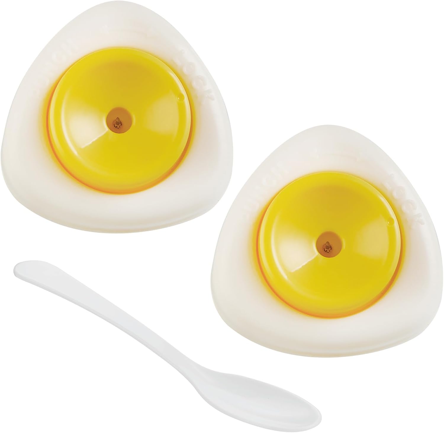 Eierstecher eipicker – 2er Set Eierpiekser mit einziehbarer Nadel, gelb, inklusive Löffel