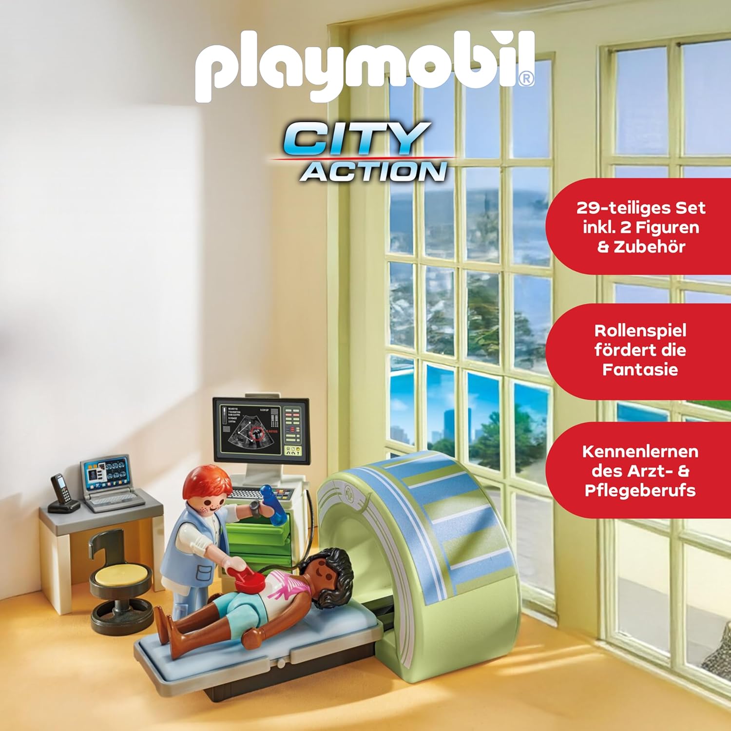 Thumbnail 2 de PLAYMOBIL Action Heroes 71618 MRT mit Patient – realistische Radiologie-Spielwelt für Kinder ab 4 Jahren