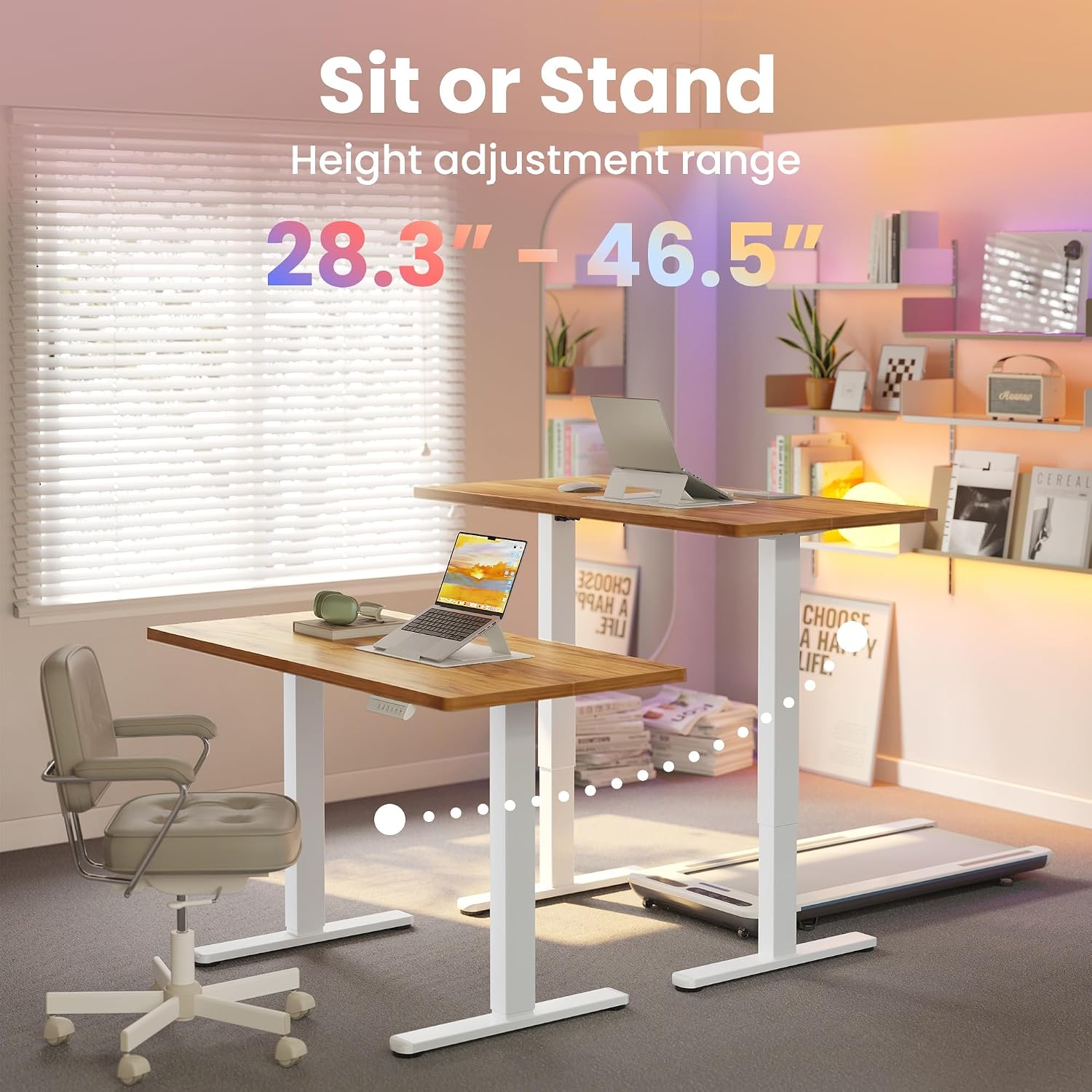 Detalle 1 de HUANUO ESD01LV-100A-US 40 x 24-Inch Electric Standing Desk, 4 Presets