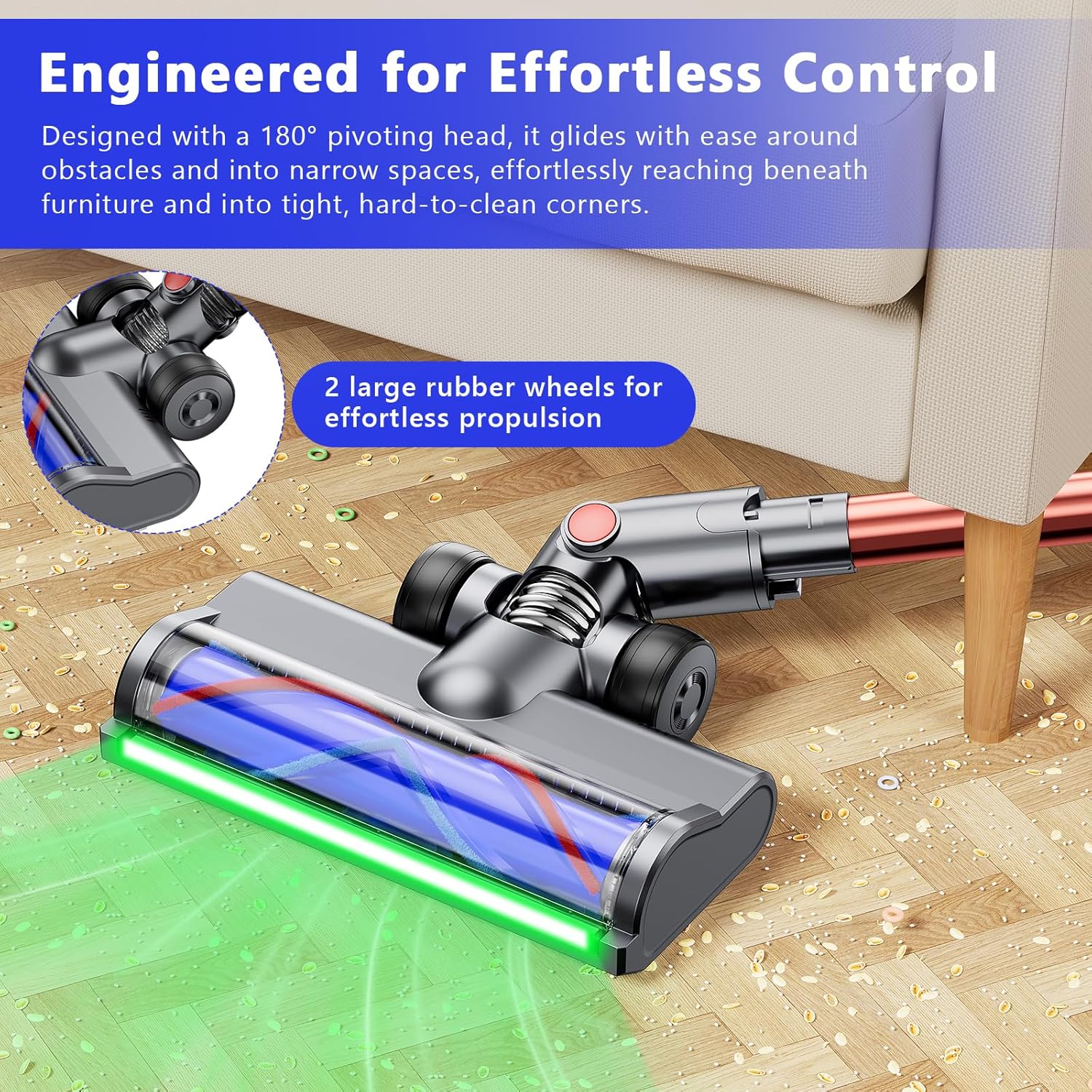 Thumbnail 3 de Brosse électrique compatible Dyson V6 Animal / V6 Fluffy — accessoire Turbo avec LED et libération rapide