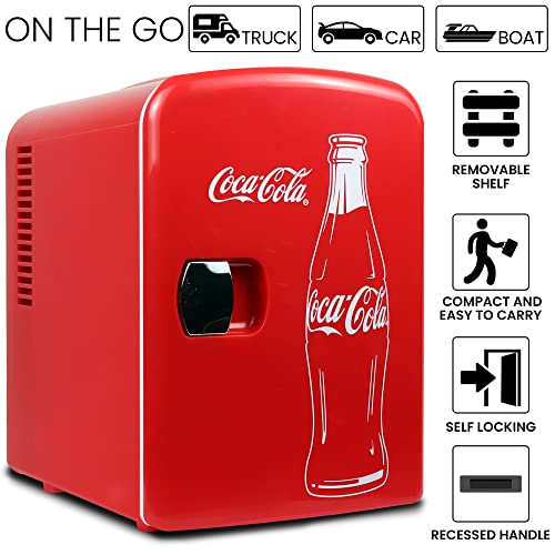 Thumbnail 3 de Coca Cola Classic Mini Fridge by Koolatron: Portable 6-Can Cooler for Bedroom, Office or Car