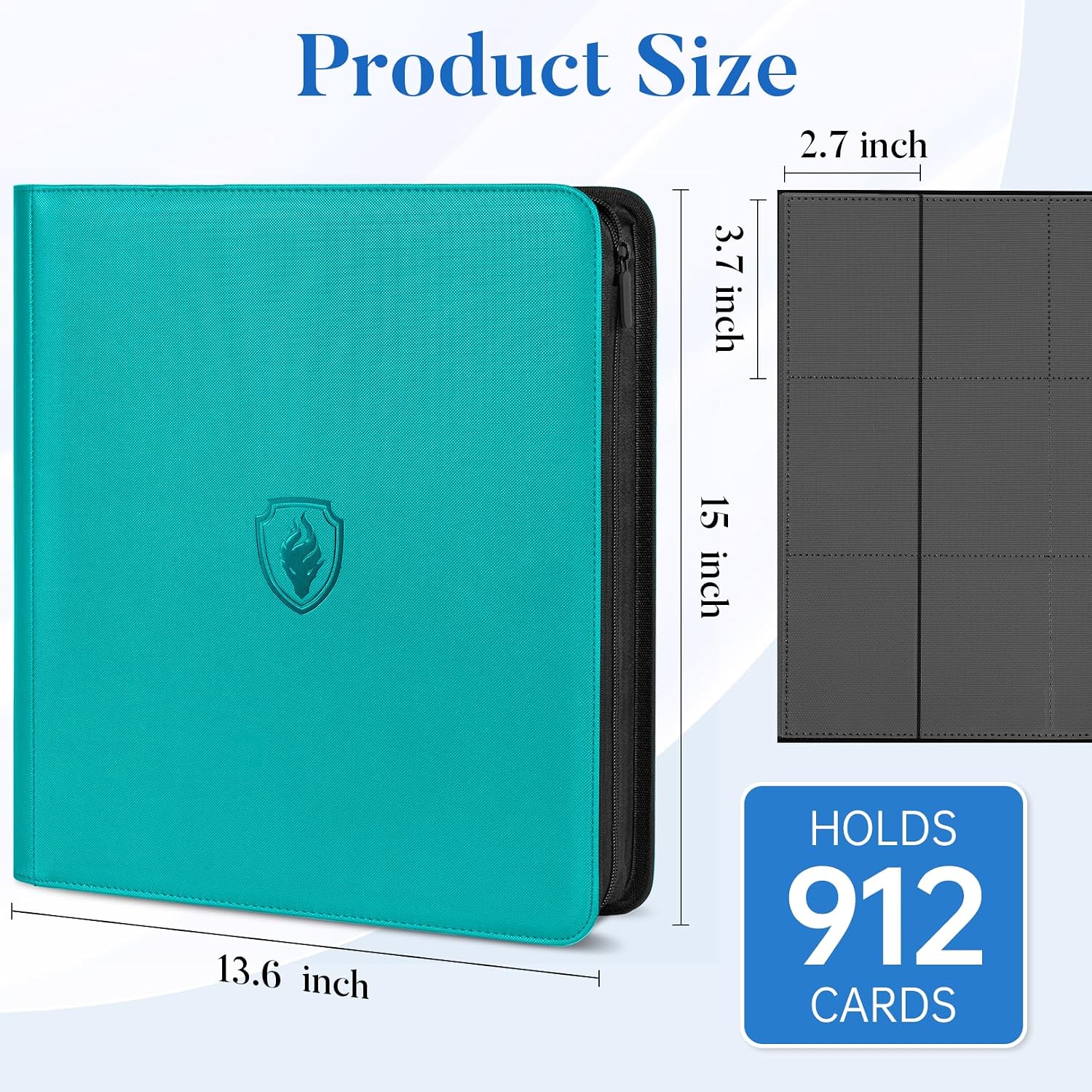 Detalle de Fabmaker Premium Zip Card Binder 12 Pocket (912 Cards) - Teal