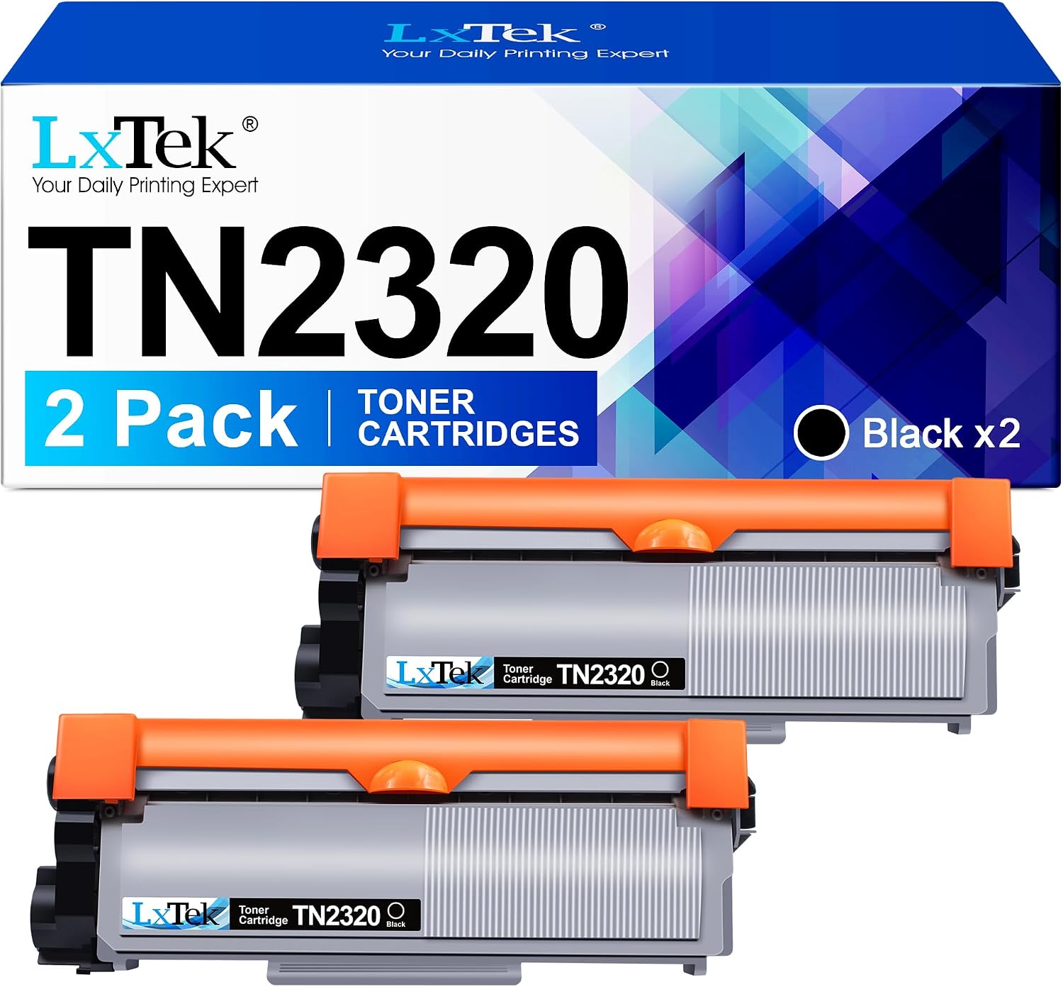 Detalle de LxTek TN2320 compatible toner cartridges (Black, 2-pack) for Brother TN2320/TN2310