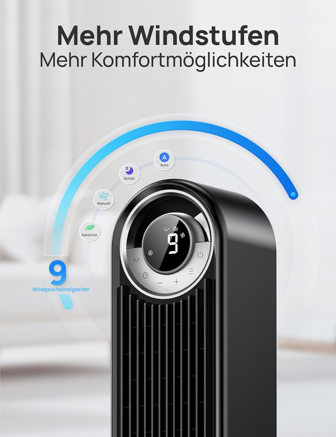 Thumbnail 5 de DREO 25 dB Leiser Smart Turmventilator, 106 cm Höhe – Cruiser Pro T2S, Schwarz