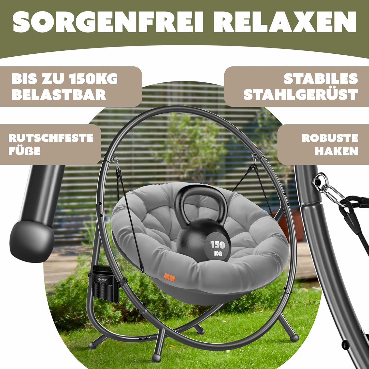 Thumbnail 5 de KESSER Hängesessel Bali mit Gestell