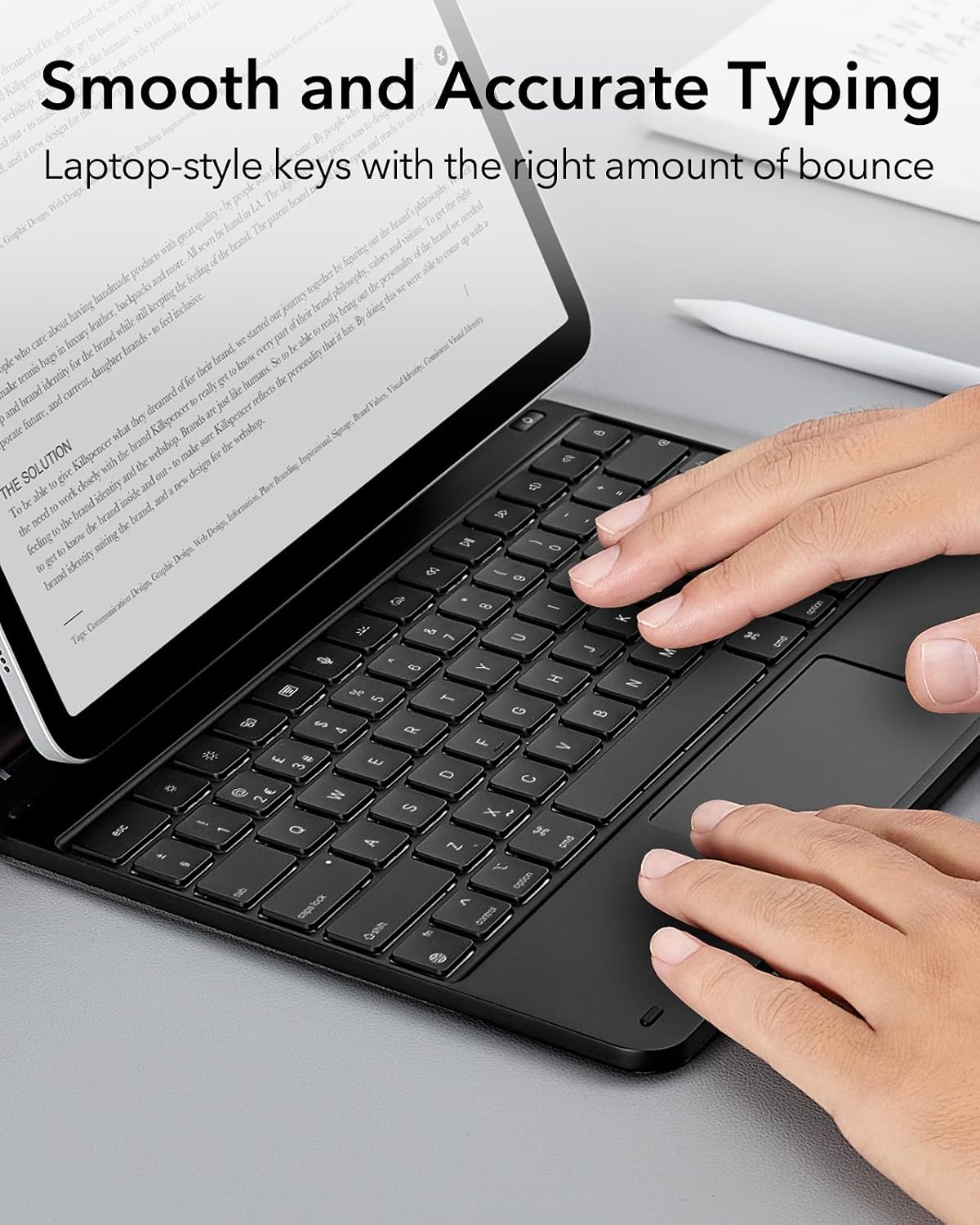 Thumbnail 3 de ESR for iPad Air 13" & iPad Pro 12.9" Keyboard Case with Trackpad (Rebound Series) – Easy-Set floating cantilever stand, black