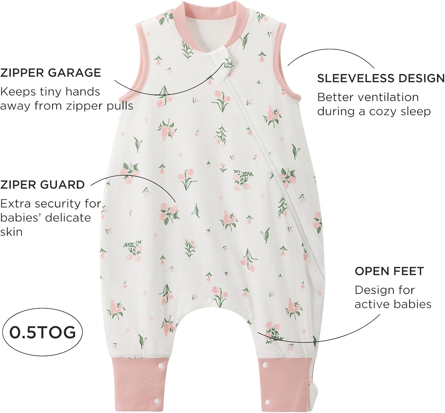 Thumbnail 2 de Duomiaomiao Sacco nanna con piedi – confezione da 2, cotone leggero 0,5 TOG per bambini 1–2 anni