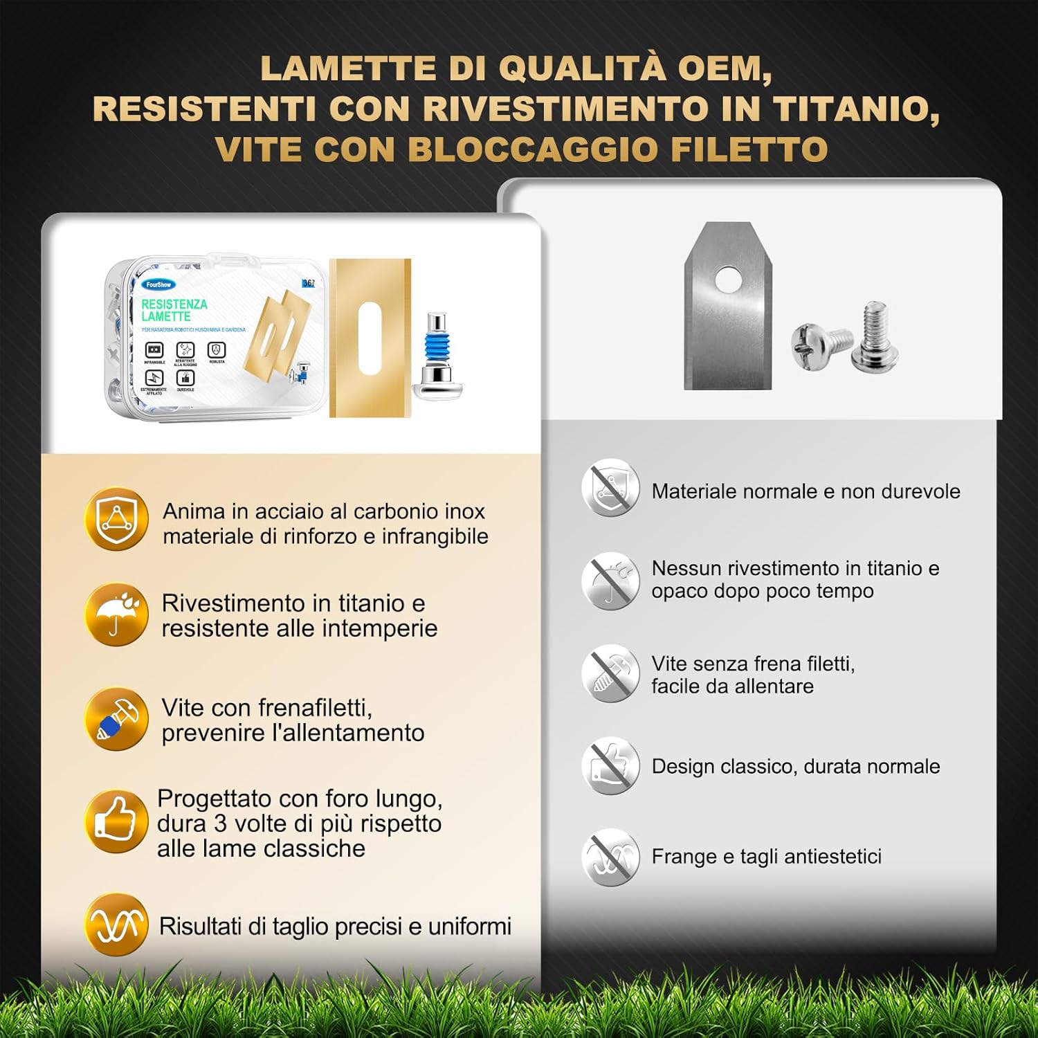 Thumbnail 2 de FourShow 36 lame di ricambio per robot tosaerba Husqvarna e Gardena, Endurance