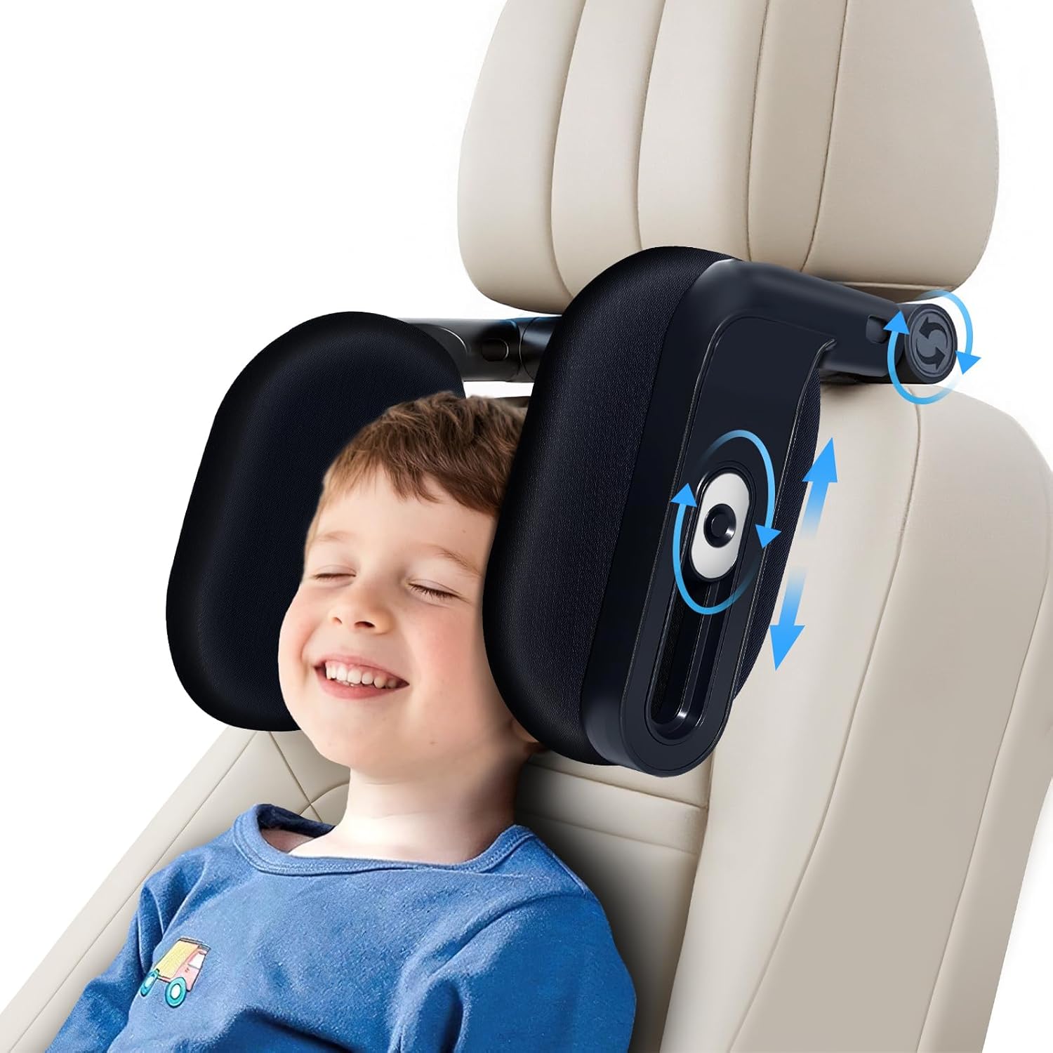 Detalle de Torven Poggiatesta Auto Bambini & Adulti | Poggia Testa Girevole 360° 2025 | Memory Foam, 3 Punti, Nero