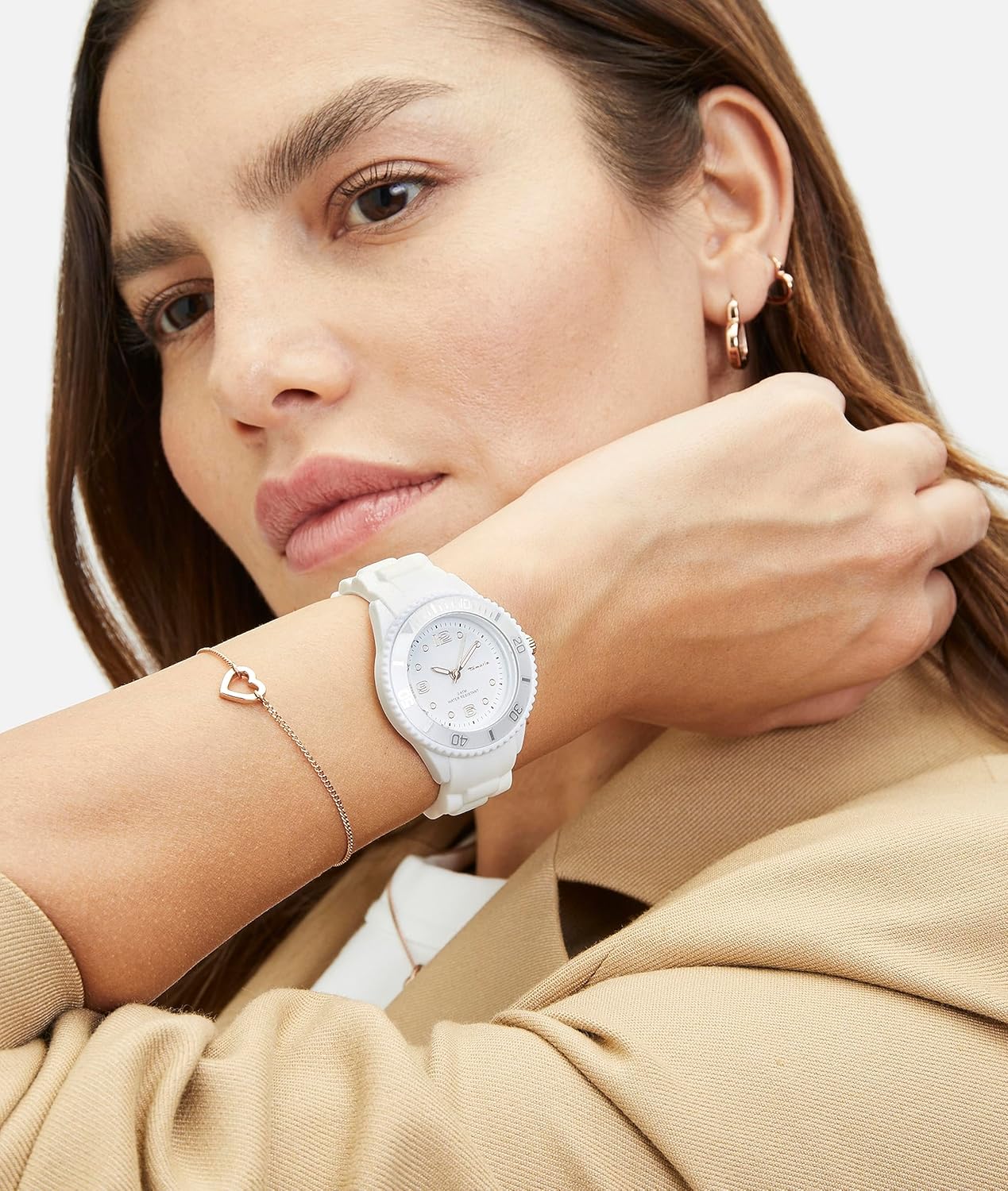 Thumbnail 1 de Tamaris Armband für Damen aus Edelstahl mit Herz-Anhänger – roségold poliert, größenverstellbar und wasserfest