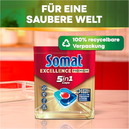 Detalle de Somat Excellence Premium 5in1 (75 Caps) – Spülmaschinentabs mit Extra Boost