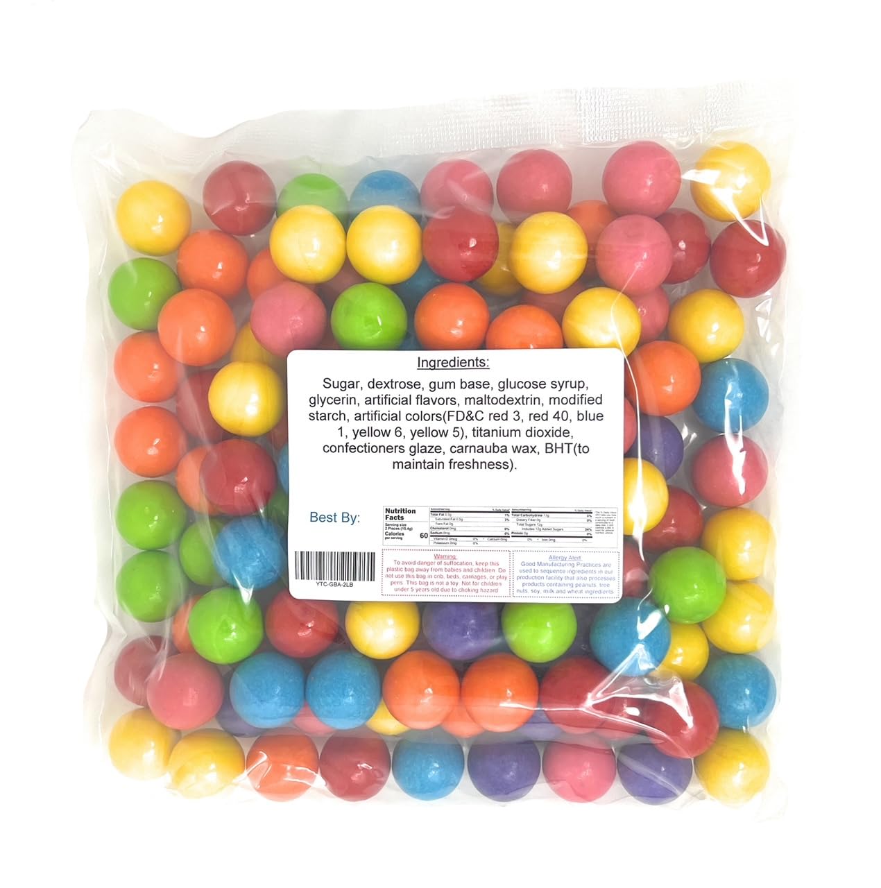 Detalle 2 de YANKEETRADERS Assorted Fruit-Flavored Gumballs, 1-Inch, 2 Pounds