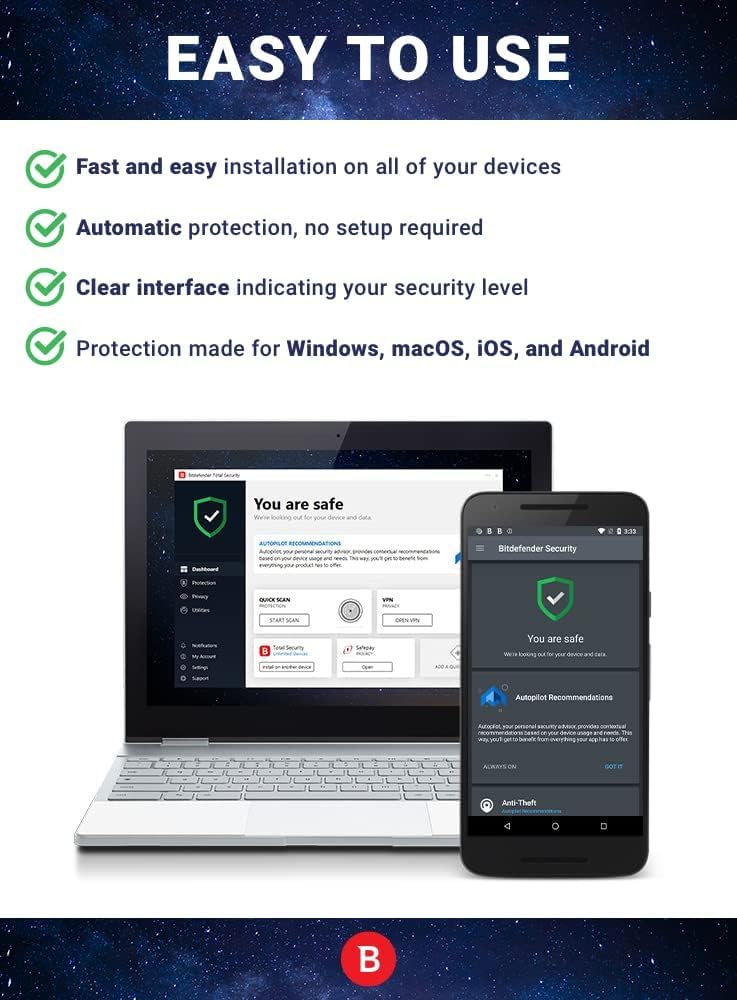 Detalle 2 de Bitdefender Total Security Family Pack 2023 – 1 Year Subscription (PC/Mac) with Activation Code by Email