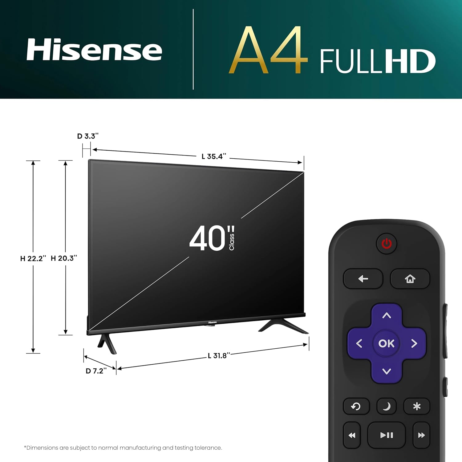 Thumbnail 2 de Hisense 40A4NR 40-Inch Smart Roku TV