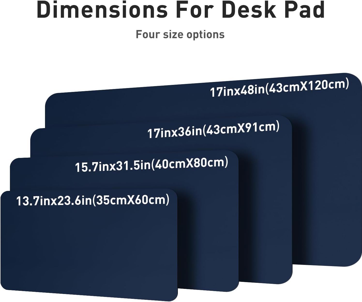Detalle de Aothia Office Mat Desk Protector (80x40cm) with Non-Slip PU Leather Surface, Dark Blue