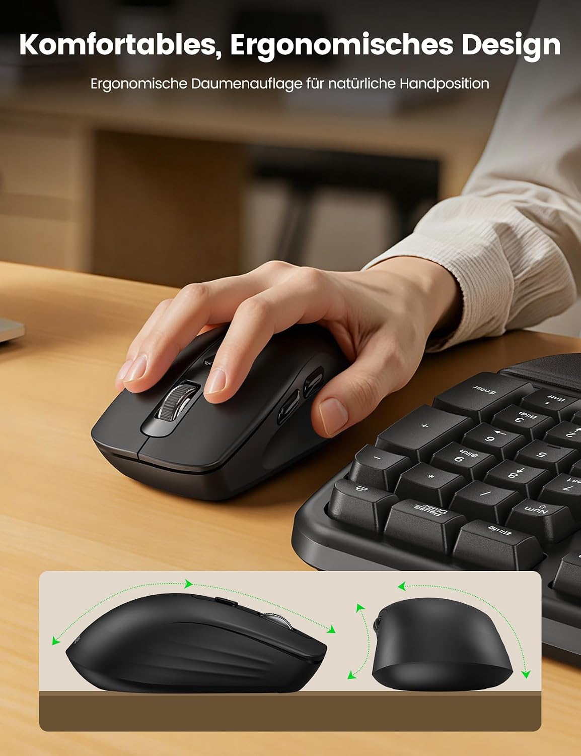 Thumbnail 6 de Kabellose Tastatur Maus Set Wave 2,4 GHz Schwarz
