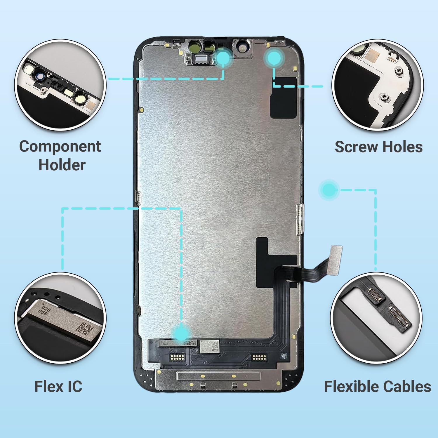Thumbnail 2 de iPhone 14 Plus 6.7-Inch LCD Screen Replacement with Digitizer, Unified Assembly + Tools