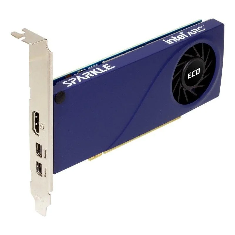Detalle de Sparkle Eco Intel Arc A310 4 GB GDDR6, tarjeta gráfica compacta de 50 W